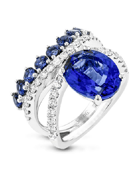 Color Ring in 18k Gold with Diamonds