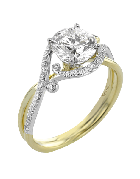 Engagement Ring in 18k Gold with Diamonds