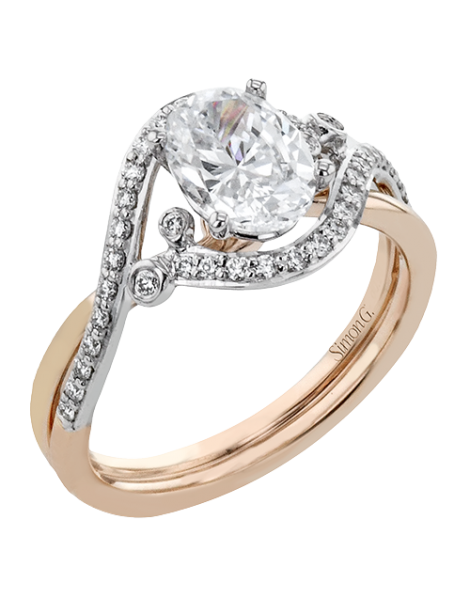 Engagement Ring in 18k Gold with Diamonds