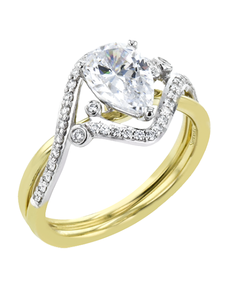Engagement Ring in 18k Gold with Diamonds