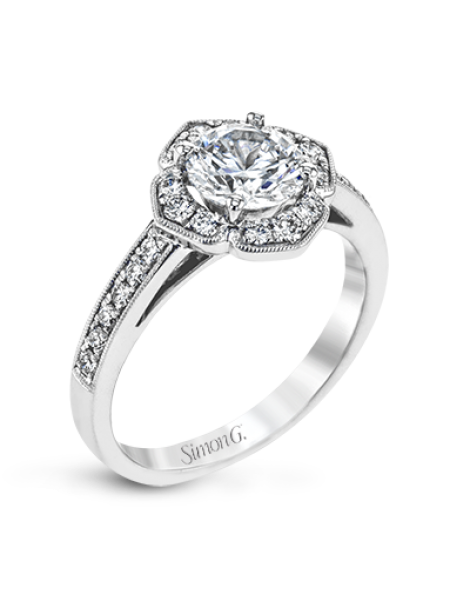 Engagement Ring in 18k Gold with Diamonds
