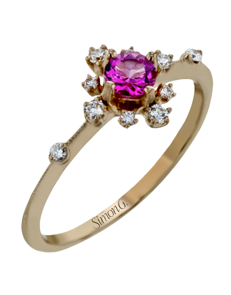 Color Ring in 18k Gold with Diamonds