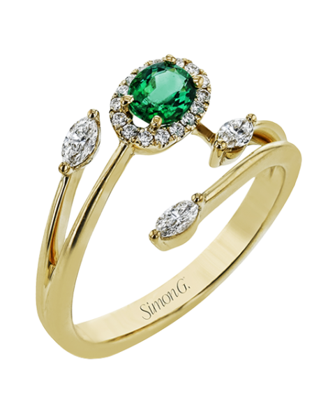 Color Ring in 18k Gold with Diamonds