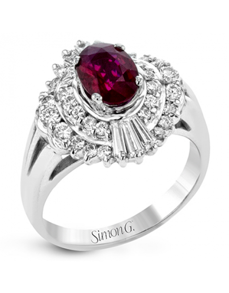 Color Ring in Platinum with Diamonds