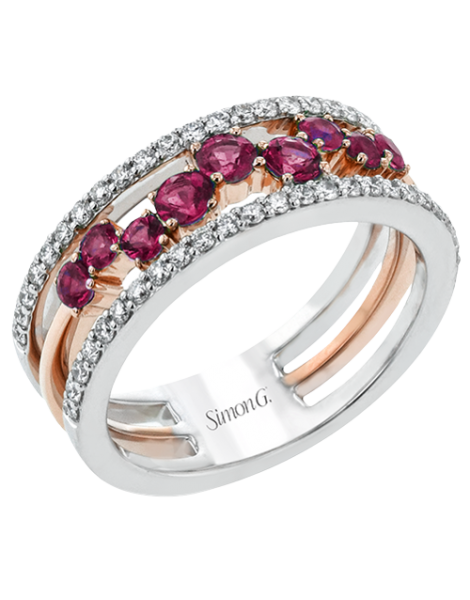 Color Ring in 18k Gold with Diamonds