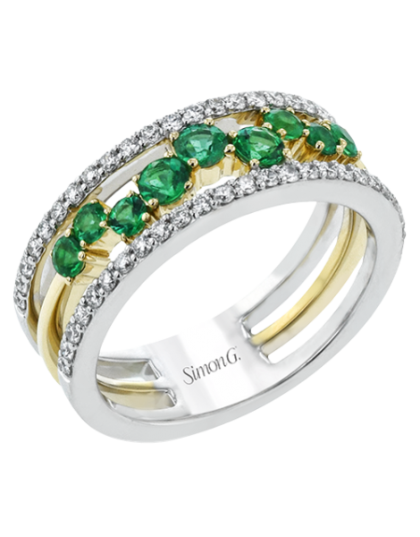 Color Ring in 18k Gold with Diamonds