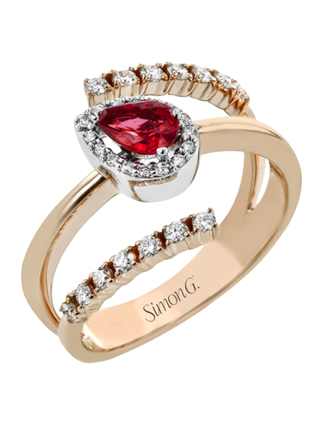 Color Ring in 18k Gold with Diamonds
