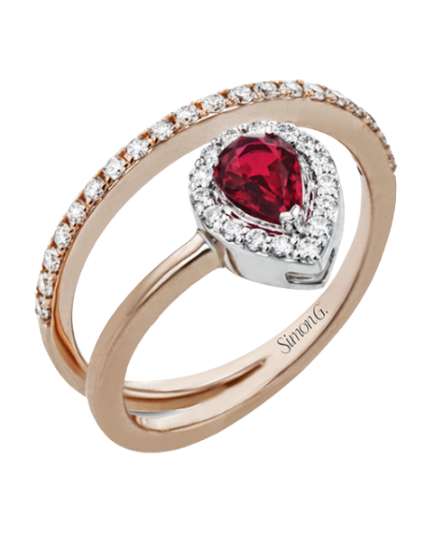 Color Ring in 18k Gold with Diamonds