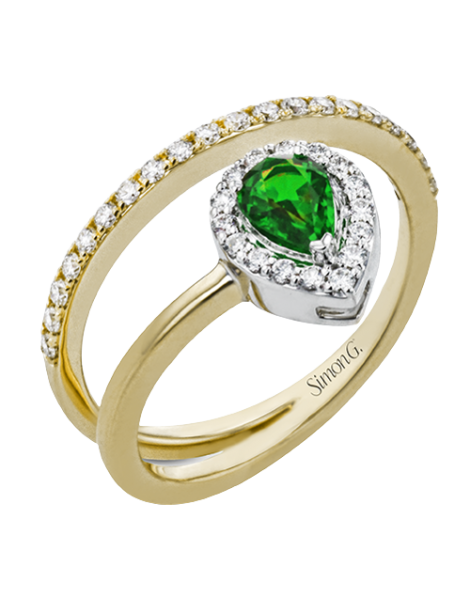 Color Ring in 18k Gold with Diamonds