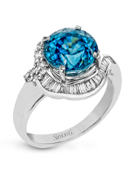 Color Ring in Platinum with Diamonds