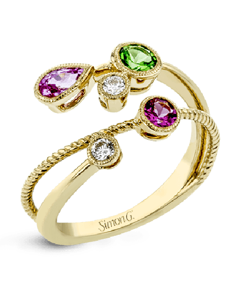 Color Ring in 18k Gold with Diamonds