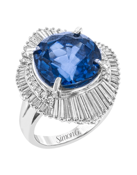 Color Ring in Platinum with Diamonds