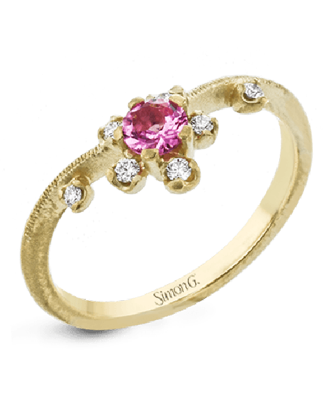 Color Ring in 18k Gold with Diamonds