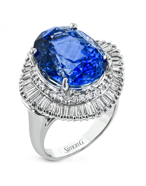 Color Ring in Platinum with Diamonds