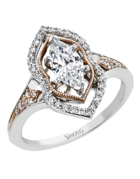 Engagement Ring in 18k Gold with Diamonds
