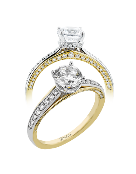 Engagement Ring in 18k Gold with Diamonds