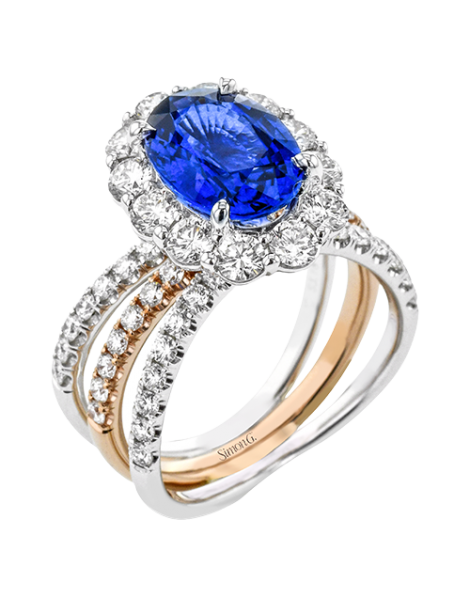 Color Ring in 18k Gold with Diamonds
