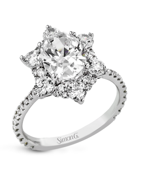 Engagement Ring in 18k Gold with Diamonds