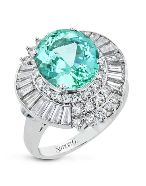 Color Ring in Platinum with Diamonds