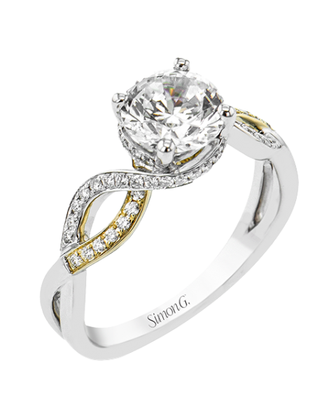 Engagement Ring in 18k Gold with Diamonds