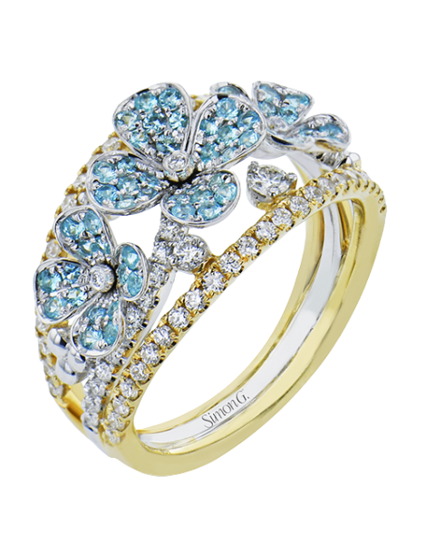 Color Ring in 18k Gold with Diamonds