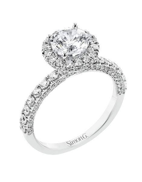 Engagement Ring in 18k Gold with Diamonds