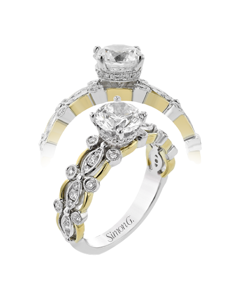 Engagement Ring in 18k Gold with Diamonds