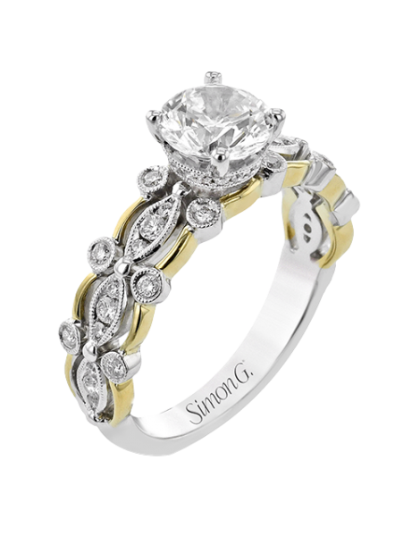 Engagement Ring in 18k Gold with Diamonds