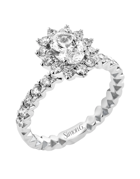 Engagement Ring in 18k Gold with Diamonds