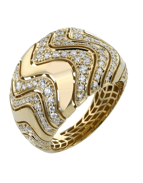 Right Hand Ring in 18k Gold with Diamonds