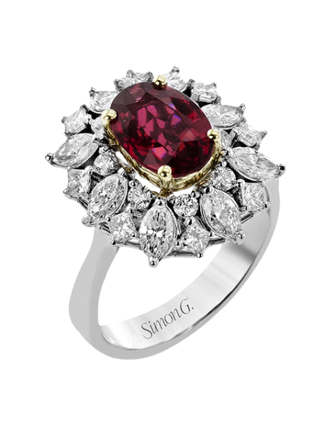 Color Ring in 18k Gold with Diamonds