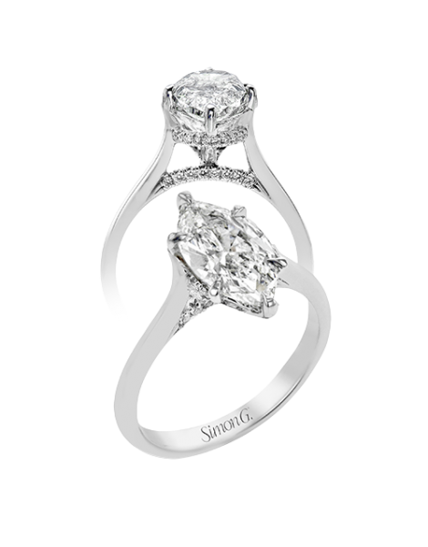Engagement Ring in 18k Gold with Diamonds
