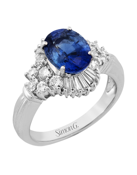 Color Ring in Platinum with Diamonds