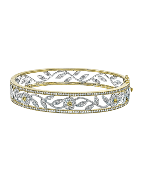 Bangle in 18k Gold with Diamonds
