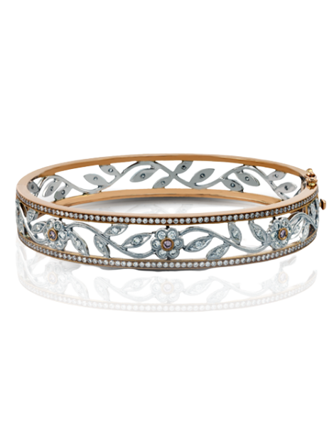 Bangle in 18k Gold with Diamonds