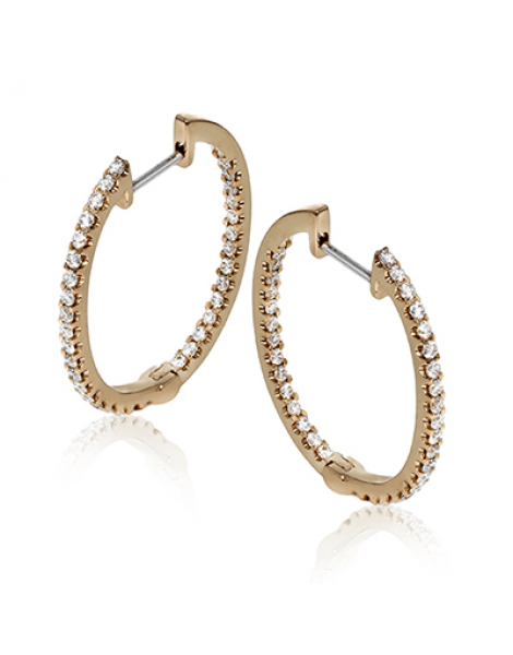 Hoop Earring in 18k Gold with Diamonds