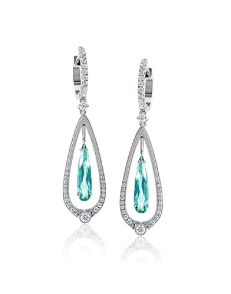 Color Earring in 18k Gold with Diamonds