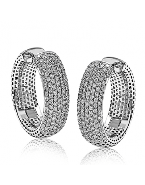 Hoop Earring in 18k Gold with Diamonds