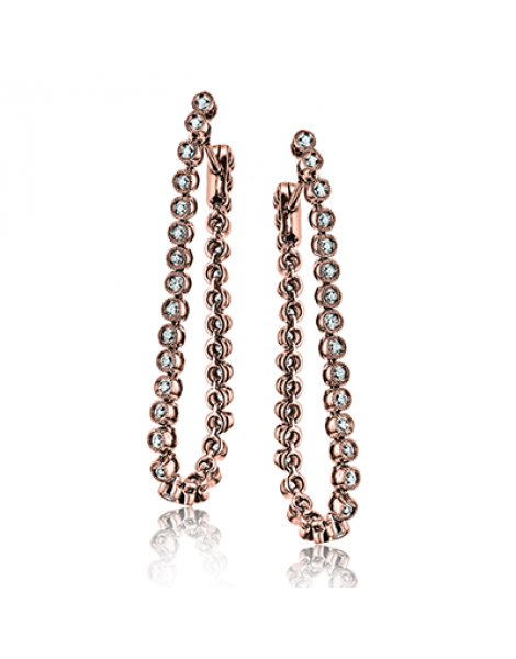 Hoop Earring in 18k Gold with Diamonds