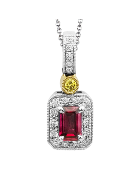 Color Pendant in 18k Gold with Diamonds