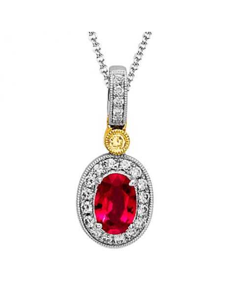 Color Pendant in 18k Gold with Diamonds