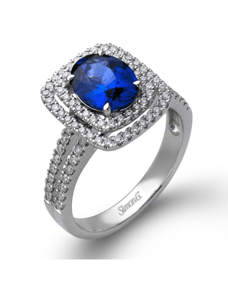 Color Ring in 18k Gold with Diamonds