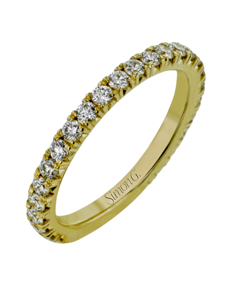 Wedding Band in 18k Gold with Diamonds