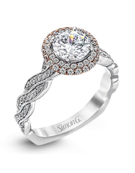 Engagement Ring in 18k Gold with Diamonds