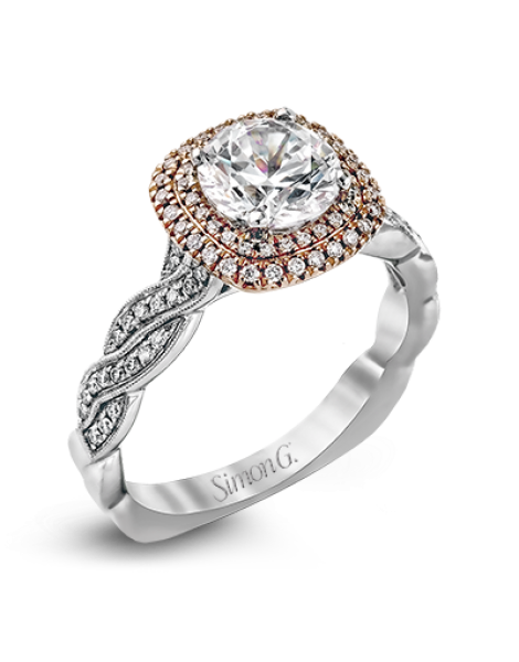 Engagement Ring in 18k Gold with Diamonds