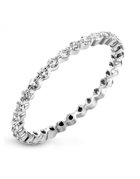 Wedding Band in 18k Gold with Diamonds