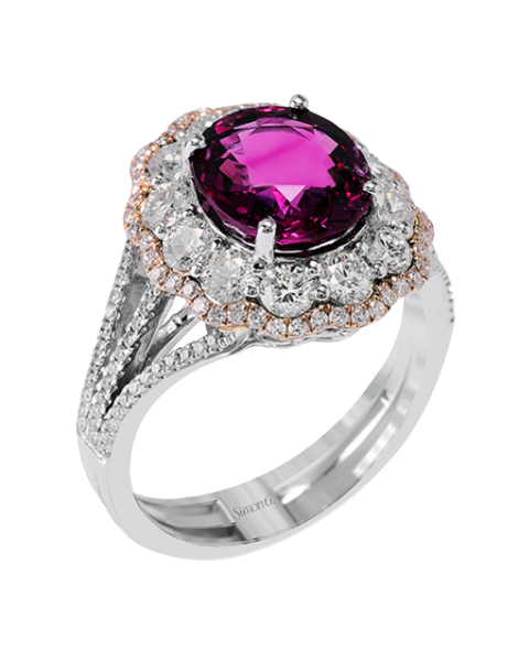 Color Ring in 18k Gold with Diamonds