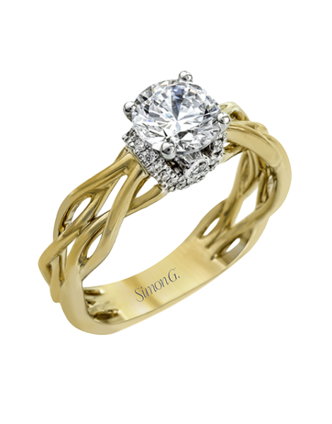 Engagement Ring in 18k Gold with Diamonds