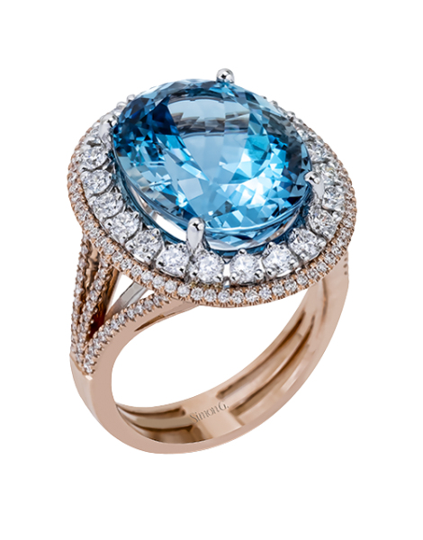 Color Ring in 18k Gold with Diamonds