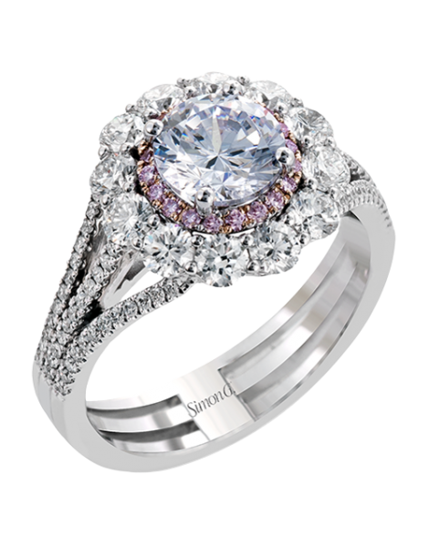 Engagement Ring in 18k Gold with Diamonds